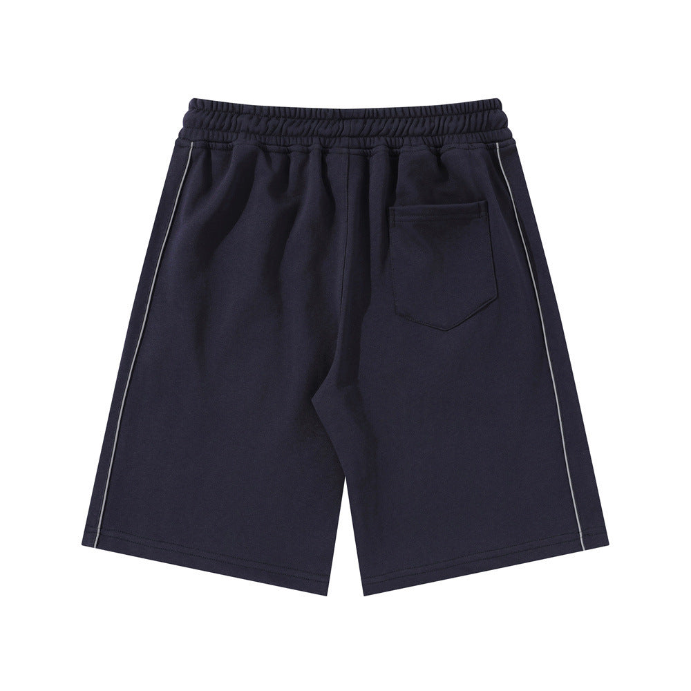 Letter Embroidery Loose Short Sweatpants Men