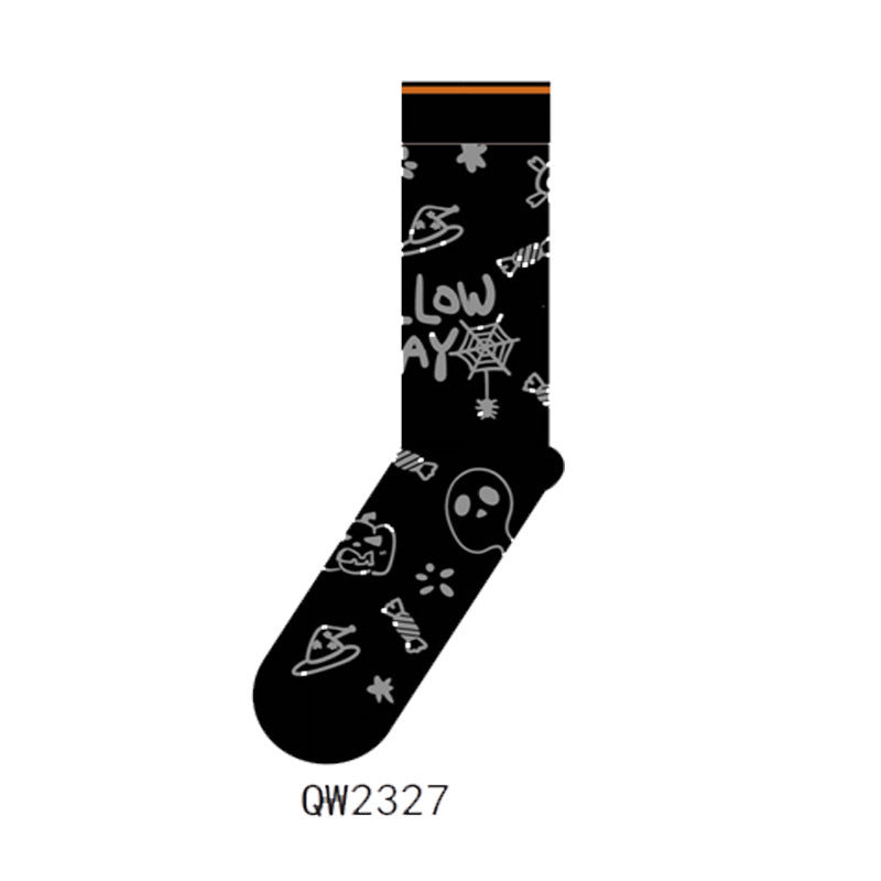 Halloween Cotton Socks Man And Woman Cartoon Tube Socks