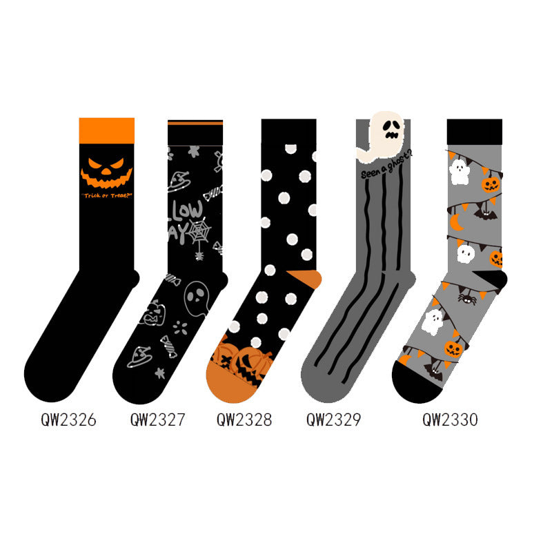 Halloween Cotton Socks Man And Woman Cartoon Tube Socks