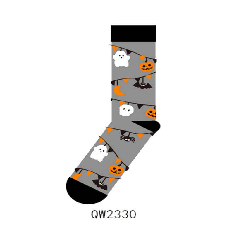 Halloween Cotton Socks Man And Woman Cartoon Tube Socks